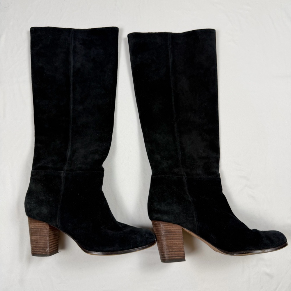 Cole Haan Cassidy Tall Boot Black Suede Knee High Boots Size 9B NikeAir